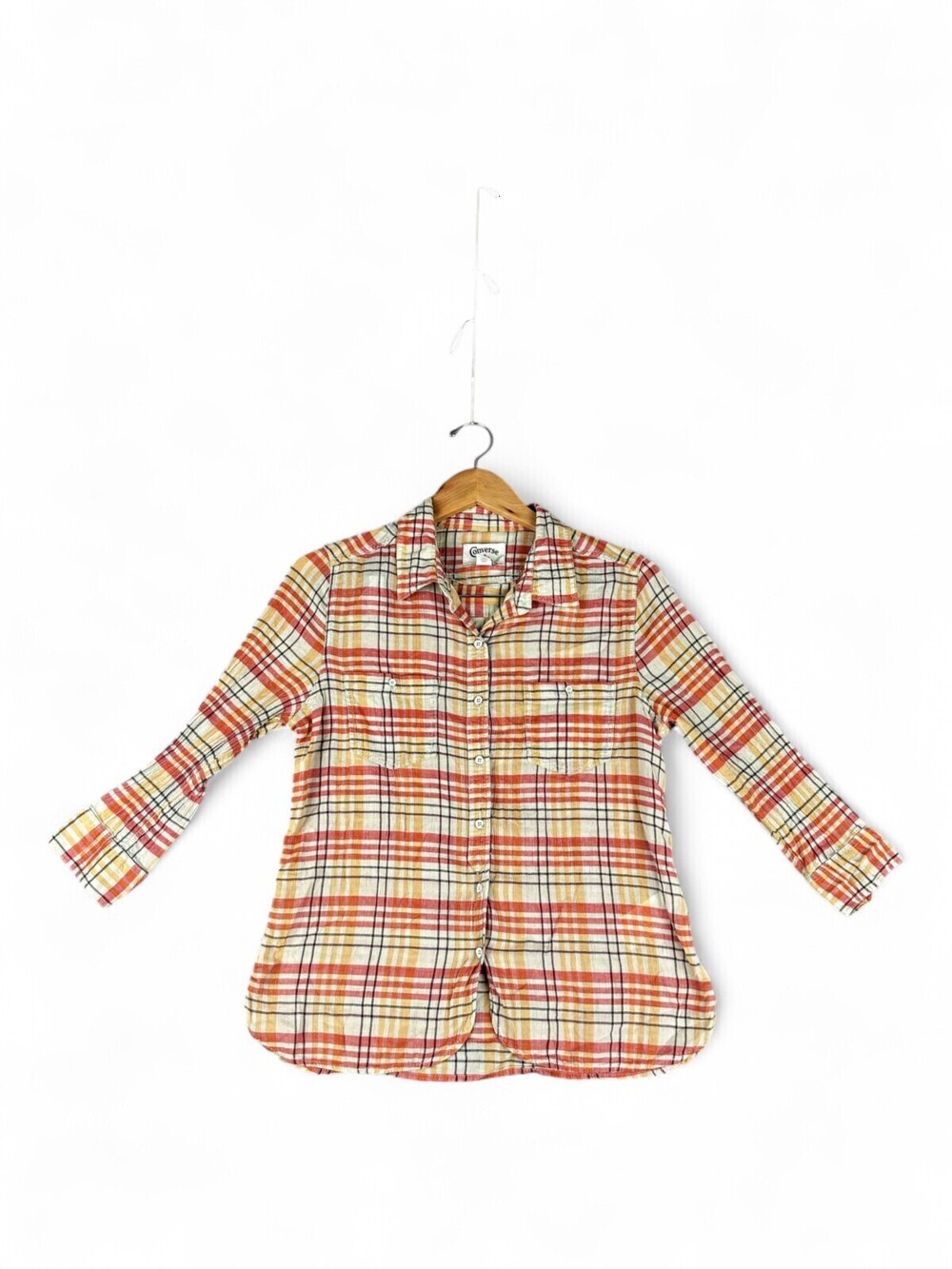 Converse Women's Plaid Button-Down Shirt Size M